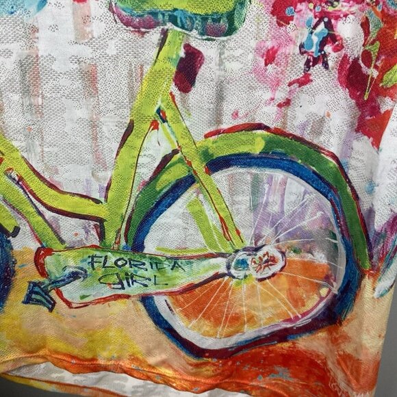 Leoma Lovegrove Happy Place Women’s M Hooded Cover Up Vented Sleeveless Beach - Picture 6 of 13